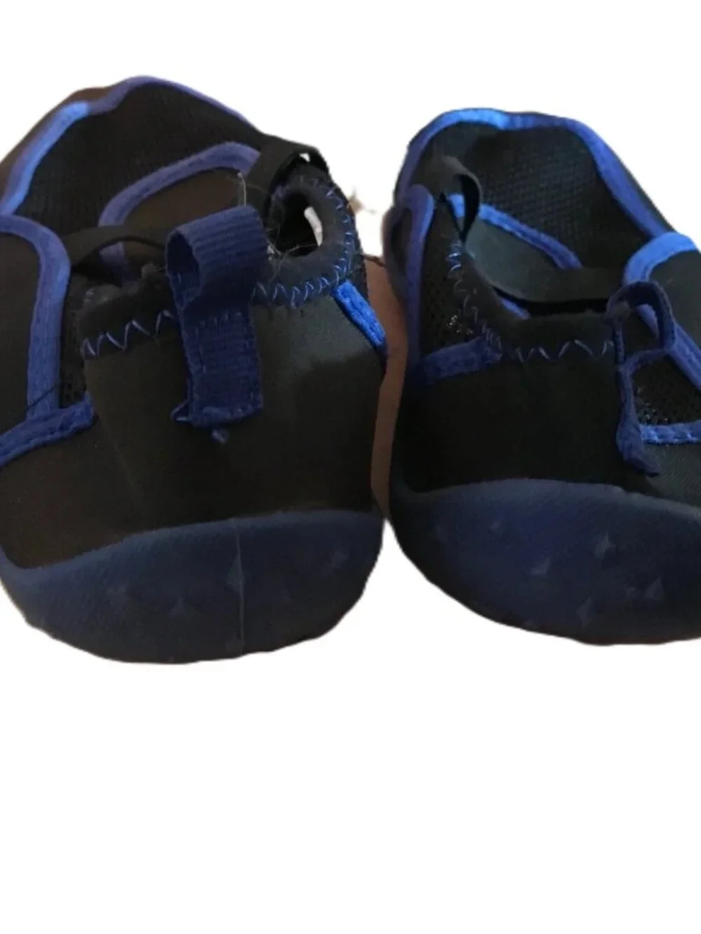 Boys Kids Pool/Water Shoes Aqua Socks Flexible Good Traction BLUE/BLACK Sz L 2/3